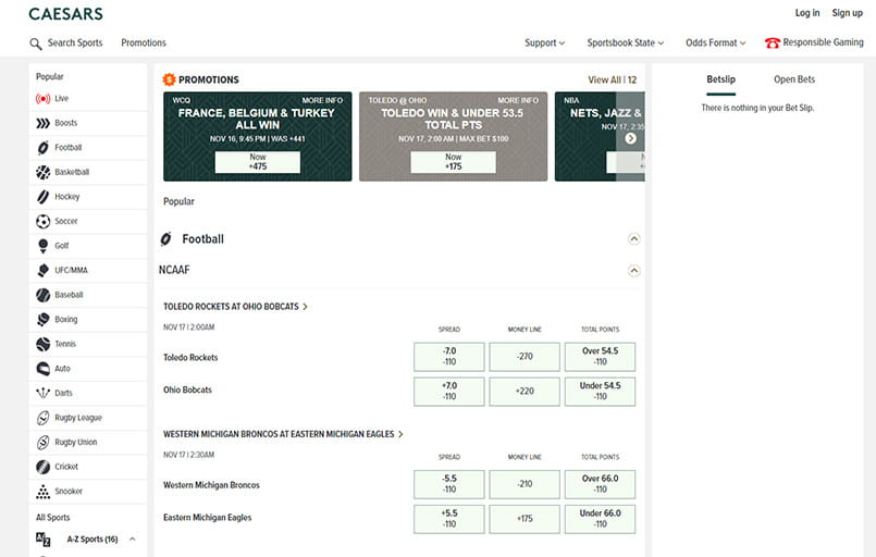 The Caesars interface.